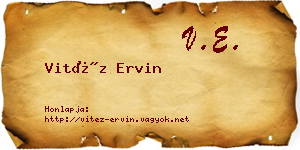 Vitéz Ervin névjegykártya